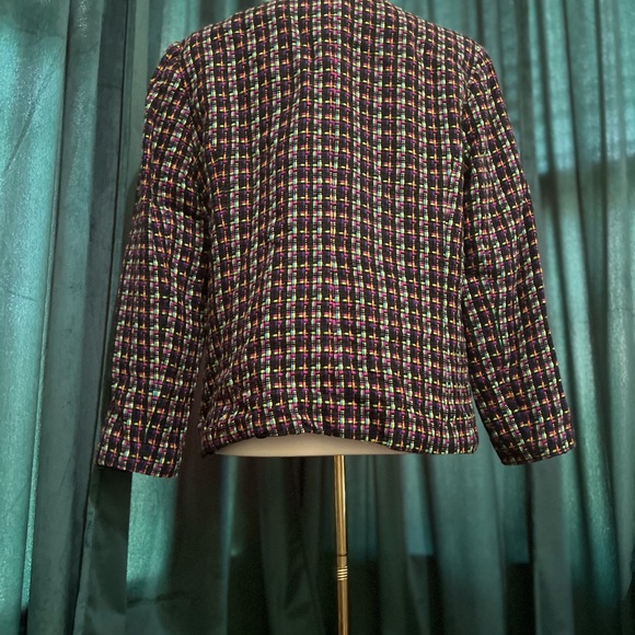 Chic Multicolor Tweed Women's Blazer - Picture 4 of 4